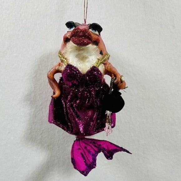 RARE December Diamonds Lola Fish Sealife Ornament Pink Purple Vintage in EUC - Picture 1 of 10